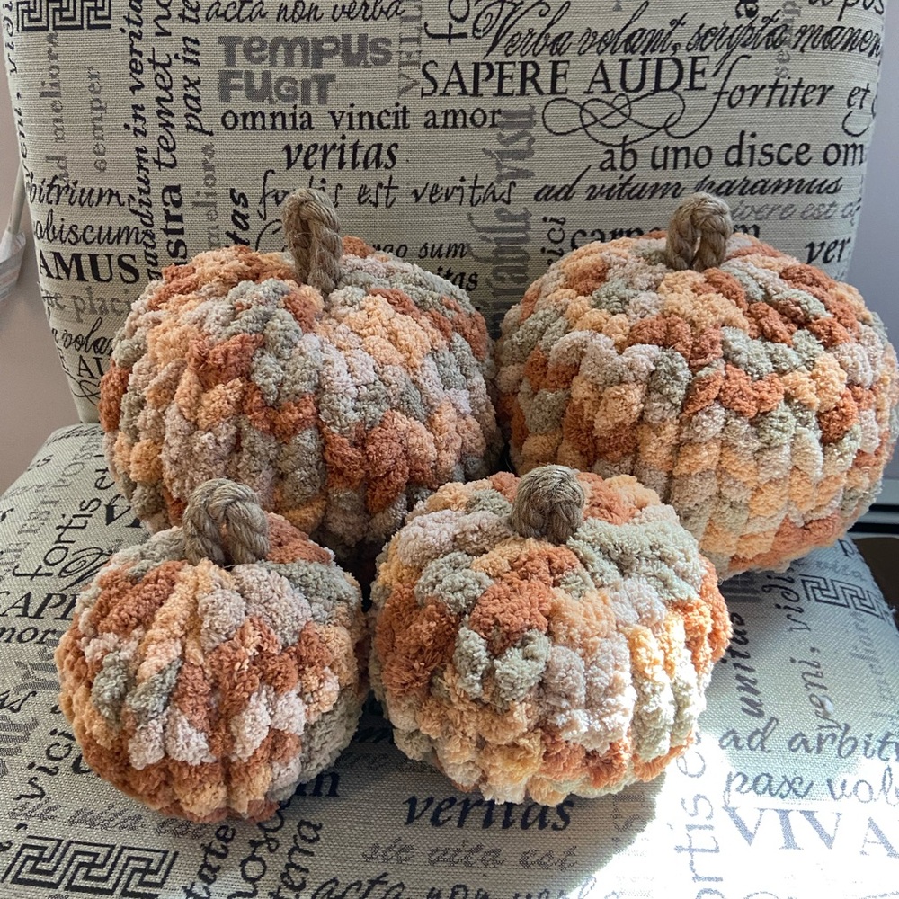 Handmade knit pumpkin